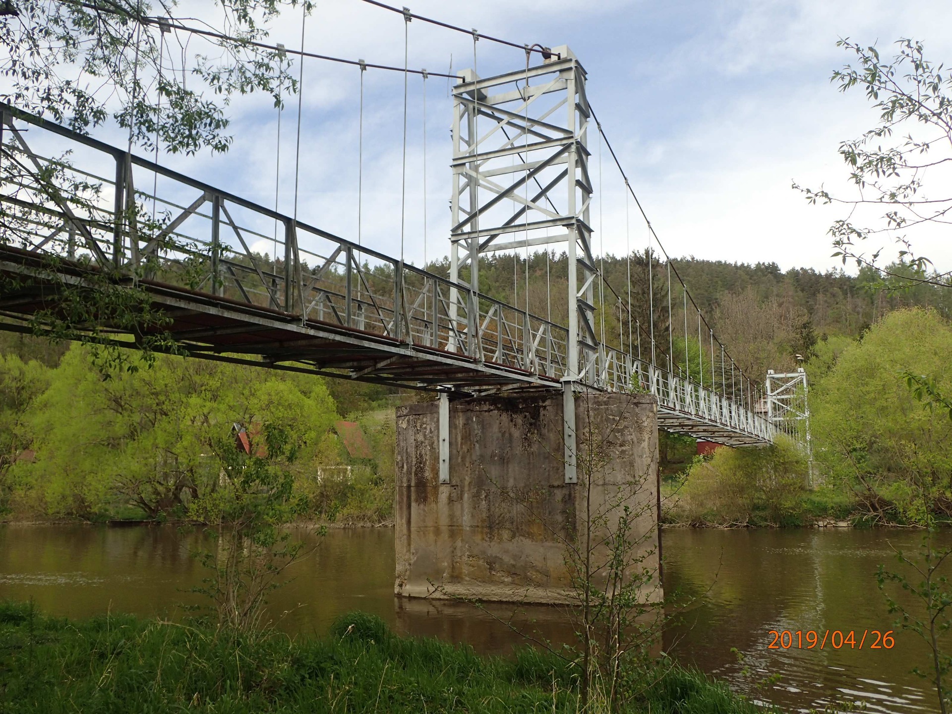 Sázava steel suspension footbridge