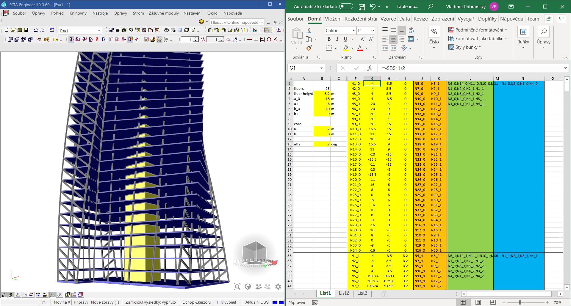 Prototype: Using Table Input in SCIA Engineer